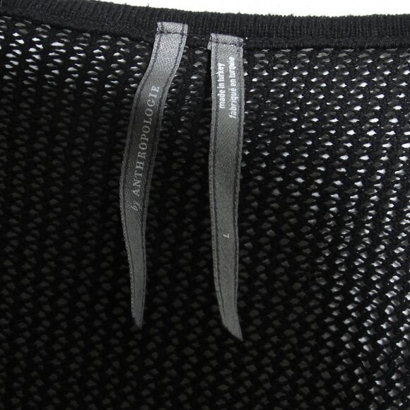 By Anthropologie Sheer Lace Bias-Cut Cardigan Sweater Asymmetrical Floral Black - Picture 15 of 16